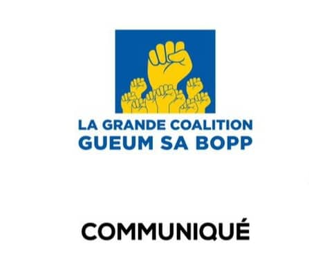 Communiqué de la Grande coalition Gueum Sa Bopp